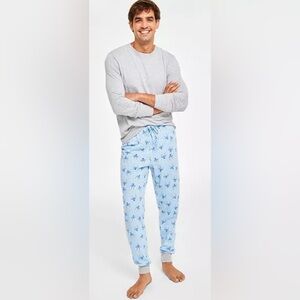 FAMILY PAJAMAS Matching Men's Hanukkah Pajamas Set Size XL Grey/blue